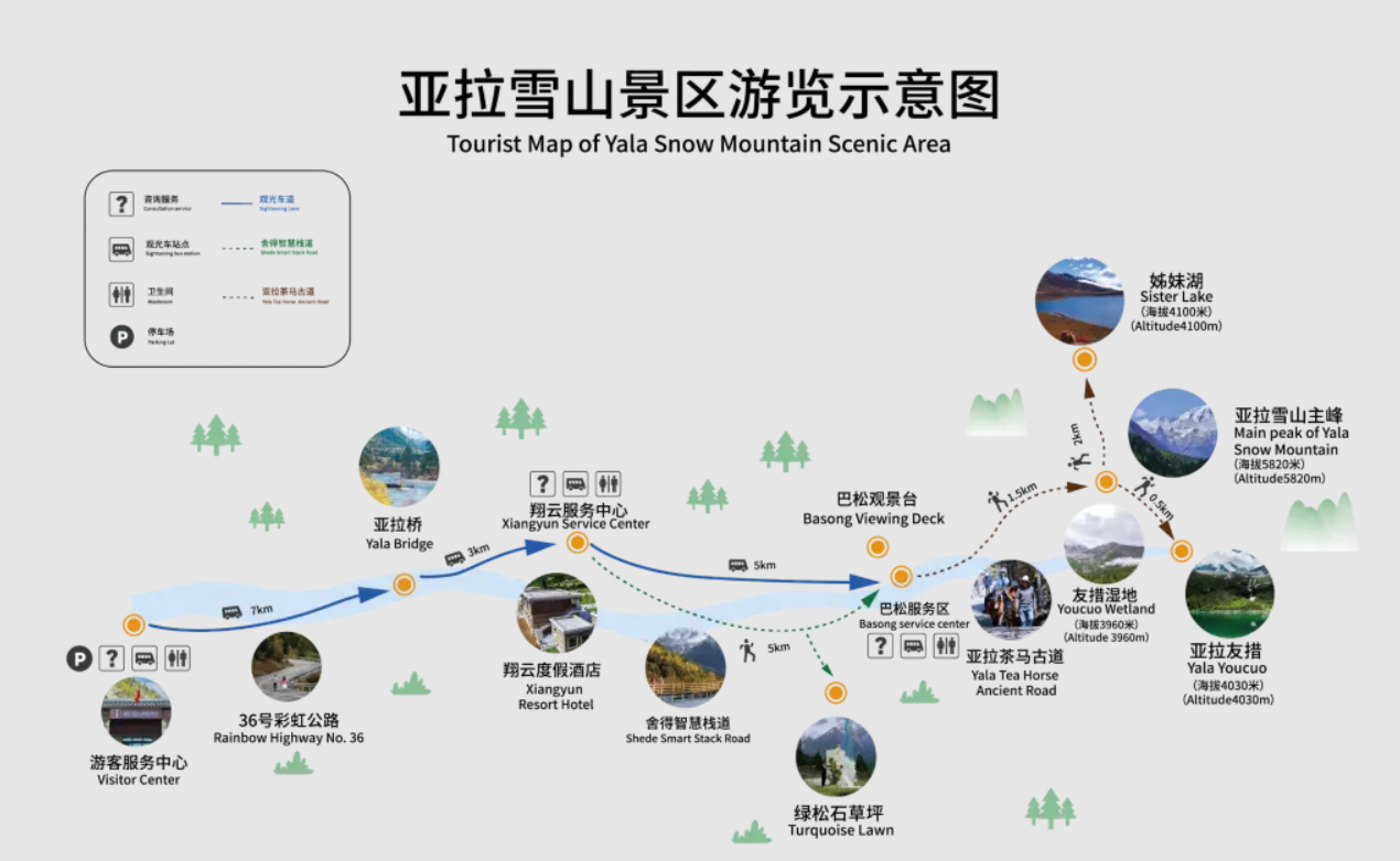 雅拉雪山景区地图